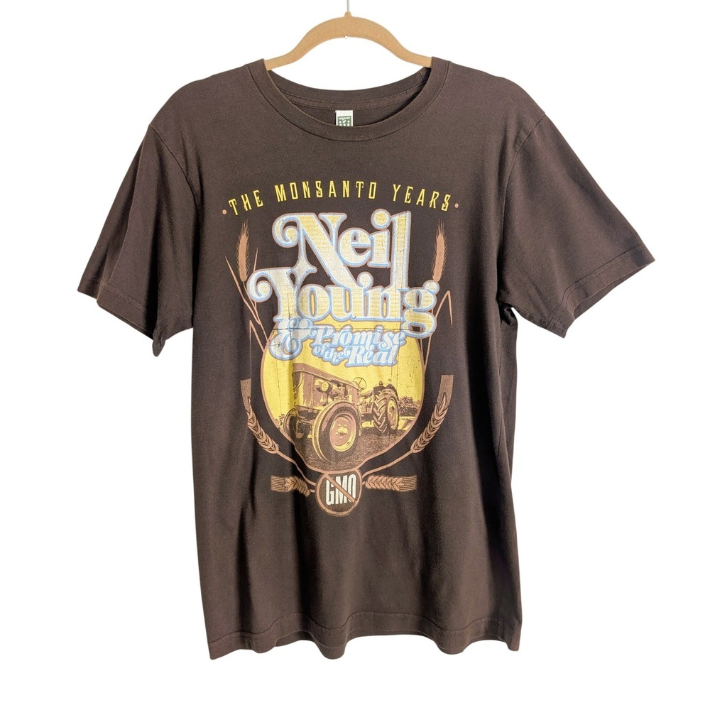 Neil Young 00s Folk Rustic Retro Eco Friendly Organic Cotton Band T-shirt